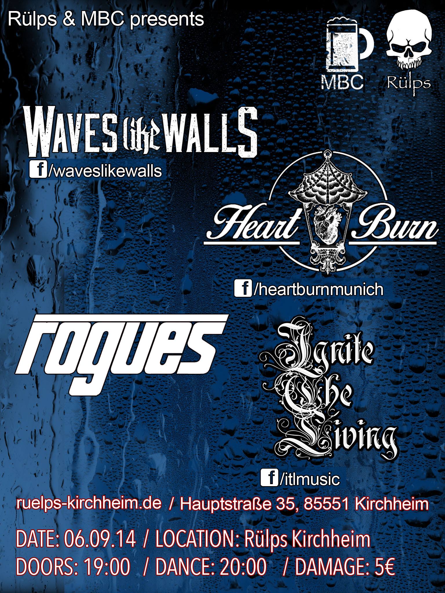 Waves Like Walls / Heartburn / Rogues / Ignite The Living @ Rülps Kirchheim