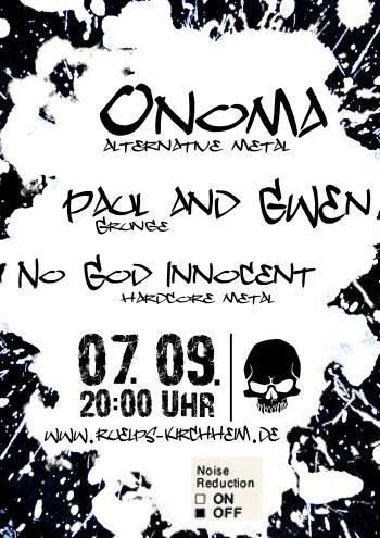 ONOMA / Paul & Gwen / No God Innocent @ Rülps Kirchheim Flyer