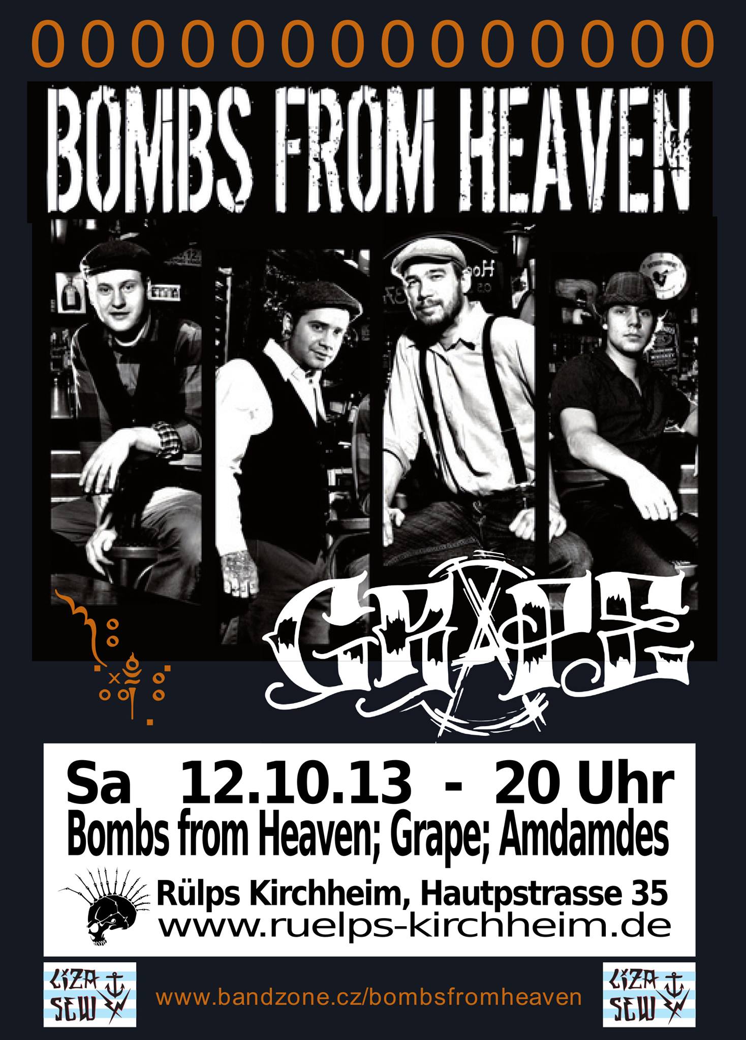 Bombs from Heaven / Grape / Amdamdes @ Rülps Kirchheim Flyer