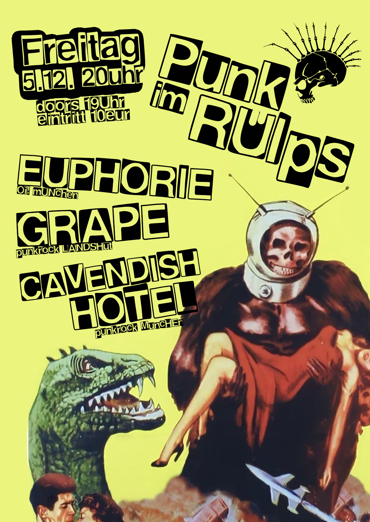 Punk im Rülps mit Grape, Euphorie und Cavendish Hotel Flyer